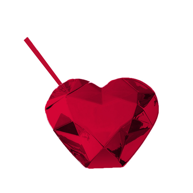 Heart Shape Drink Bottle With Straw