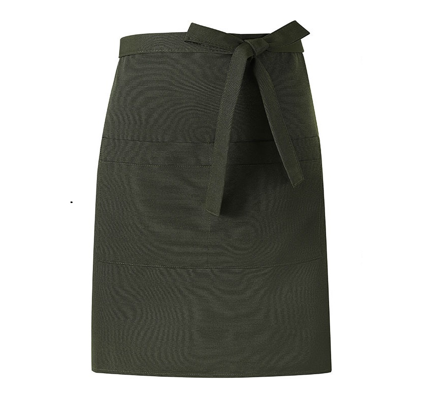 Kitchen Cooking Half Waist Apron With Pockets